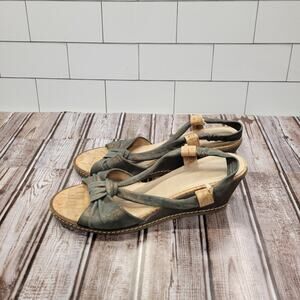 Donald J Pliner Pola Open Toe Wedge Sandals Knot Twist Minimal Size 9